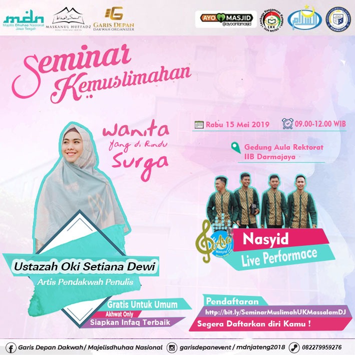 Yuuk Ukhti, Ikuti Seminar Kemuslimahan Bersama Oki Setiana Dewi di Darmajaya