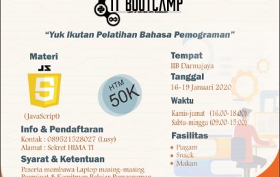 Ingin Mahir Bahasa Pemograman, Yuk Daftar IT Bootcamp Hima TI Darmajaya