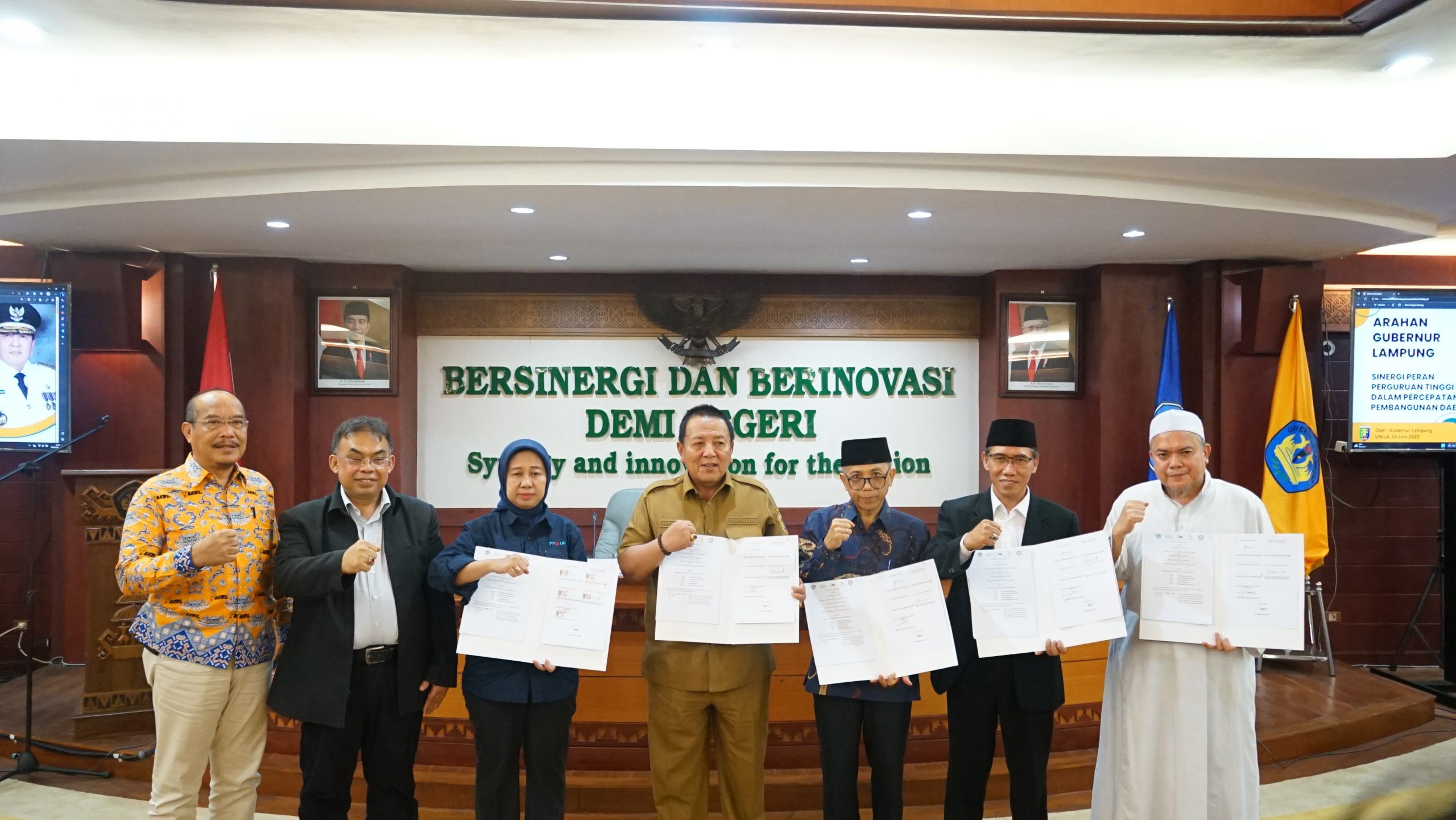 Gubernur Lampung, IIB Darmajaya dan 4 PTN-PTS Tanda Tangani MoU KKN Siger Berjaya