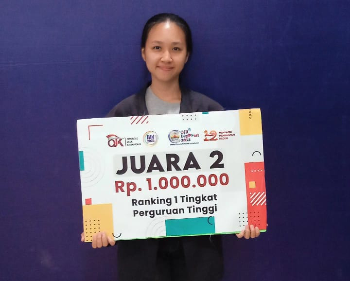 Giovanni Athalia Chandra Juara 2 Lomba Ranking 1 Tingkat Perguruan Tinggi se Lampung OJK 2023