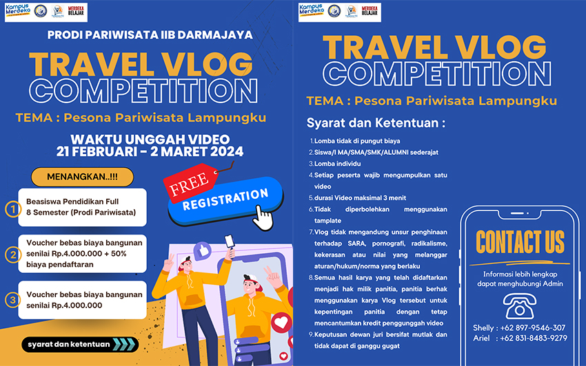 Menangi Travel Vlog Competition, Kamu Kuliah Gratis di Prodi Pariwisata Kampus The Best Ini