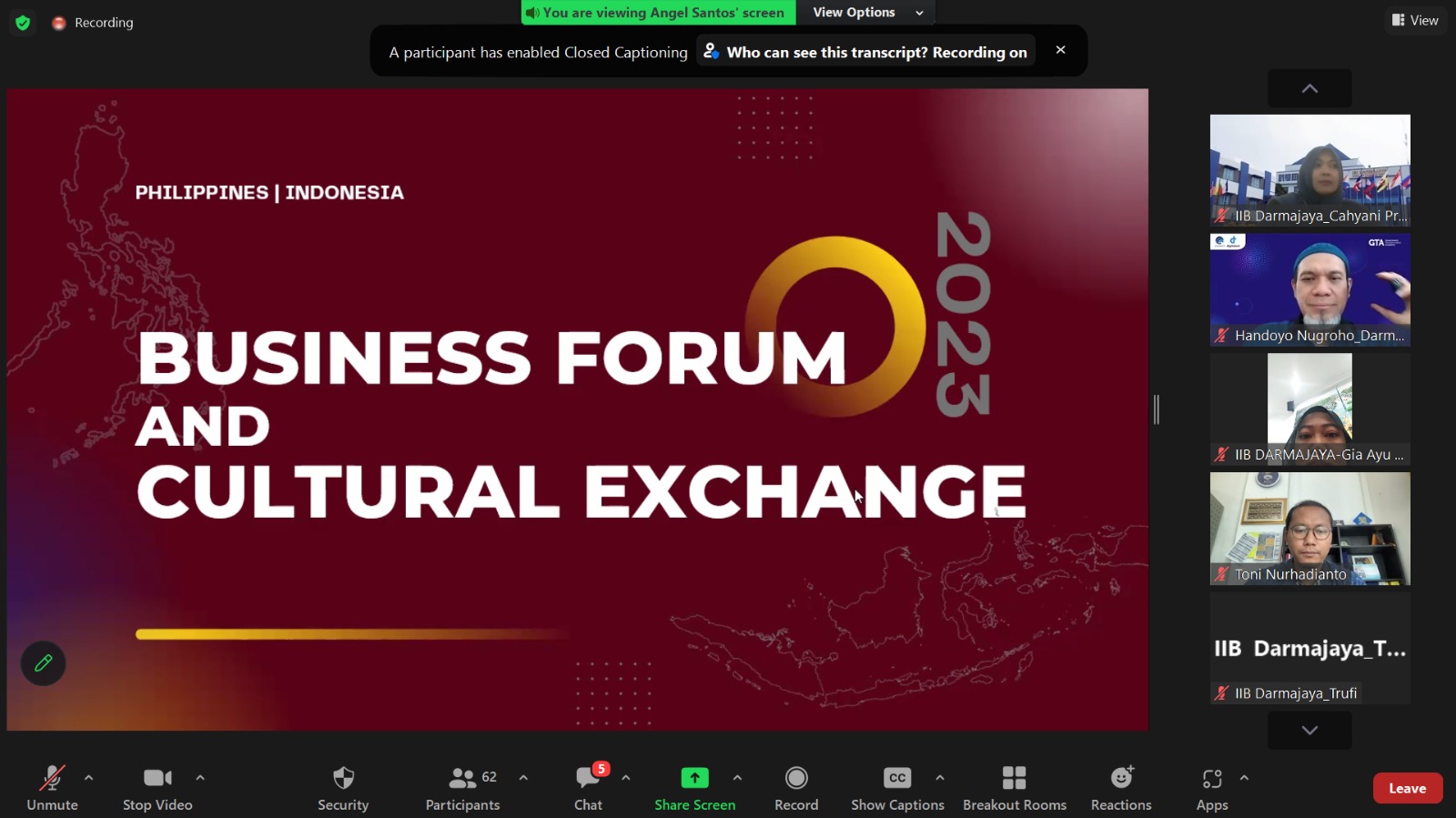 IIB Darmajaya-University of Perpetual Help System DALTA, Filipina Gelar Business Forum and Cultural Exchange