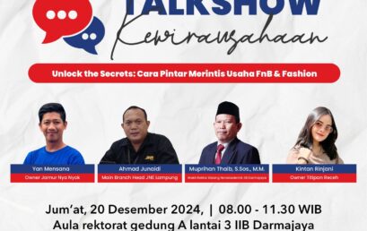 IIB Darmajaya dan JNE Hadirkan Talkshow: Unlock The Secrets, Cara Pintar Merintis Usaha FnB & Fashion