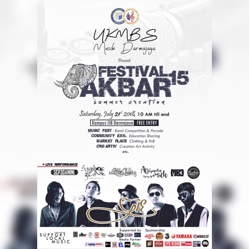 Saksikan dan Ikuti, UKMBS Musik IIB Darmajaya Gelar Festival Akbar 2018