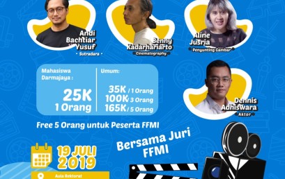 Hadirkan Tiga Juri FFMI 2019 dan Dennis Adhiswara, Yuuk Ikuti Workshop Film di Darmajaya